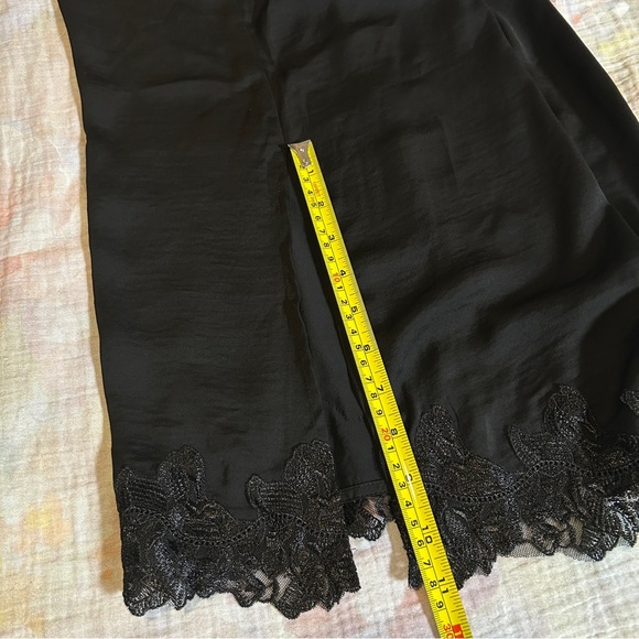 SOLD F21 black lace trim romantic satin slip dress S - Picture 8 of 8